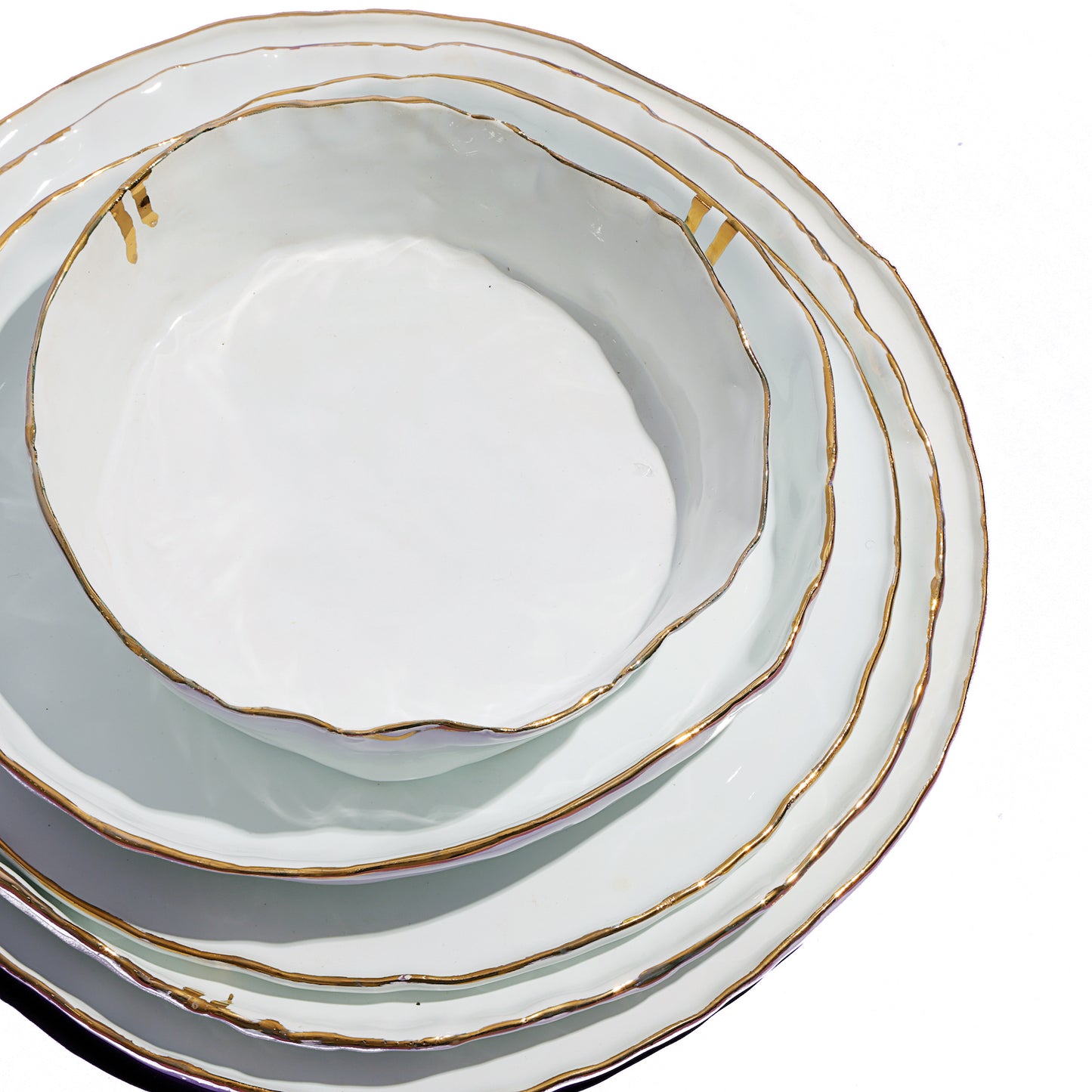 "Organic Waves" Gold Bowls - set of 6