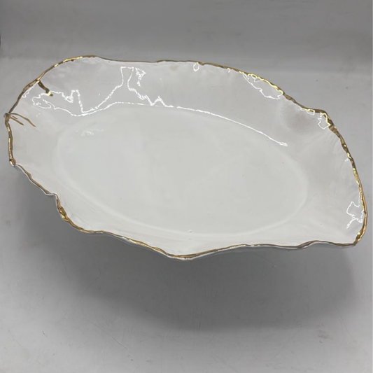Elevated Shallow Oval Serving Dish