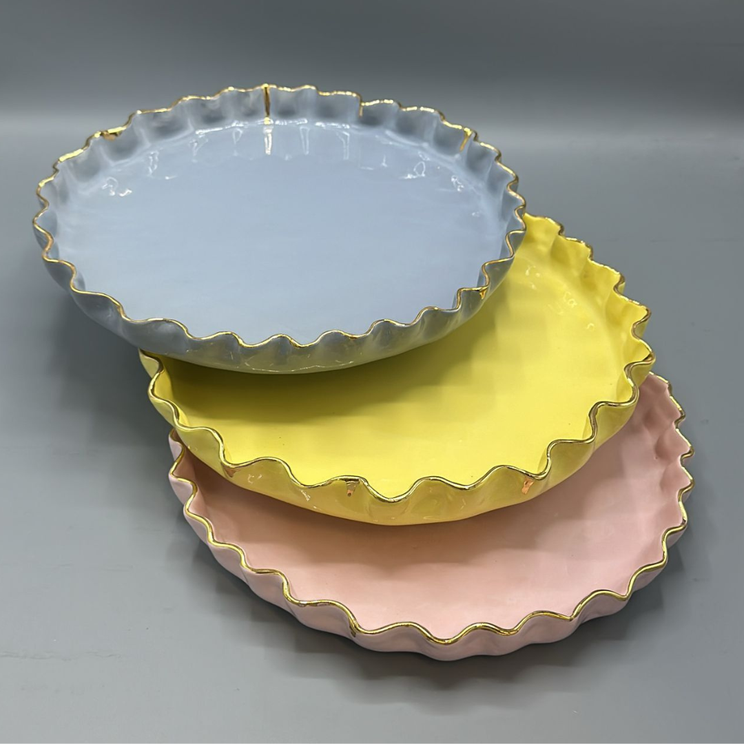 "Sea Waves" Shallow Serving Dish