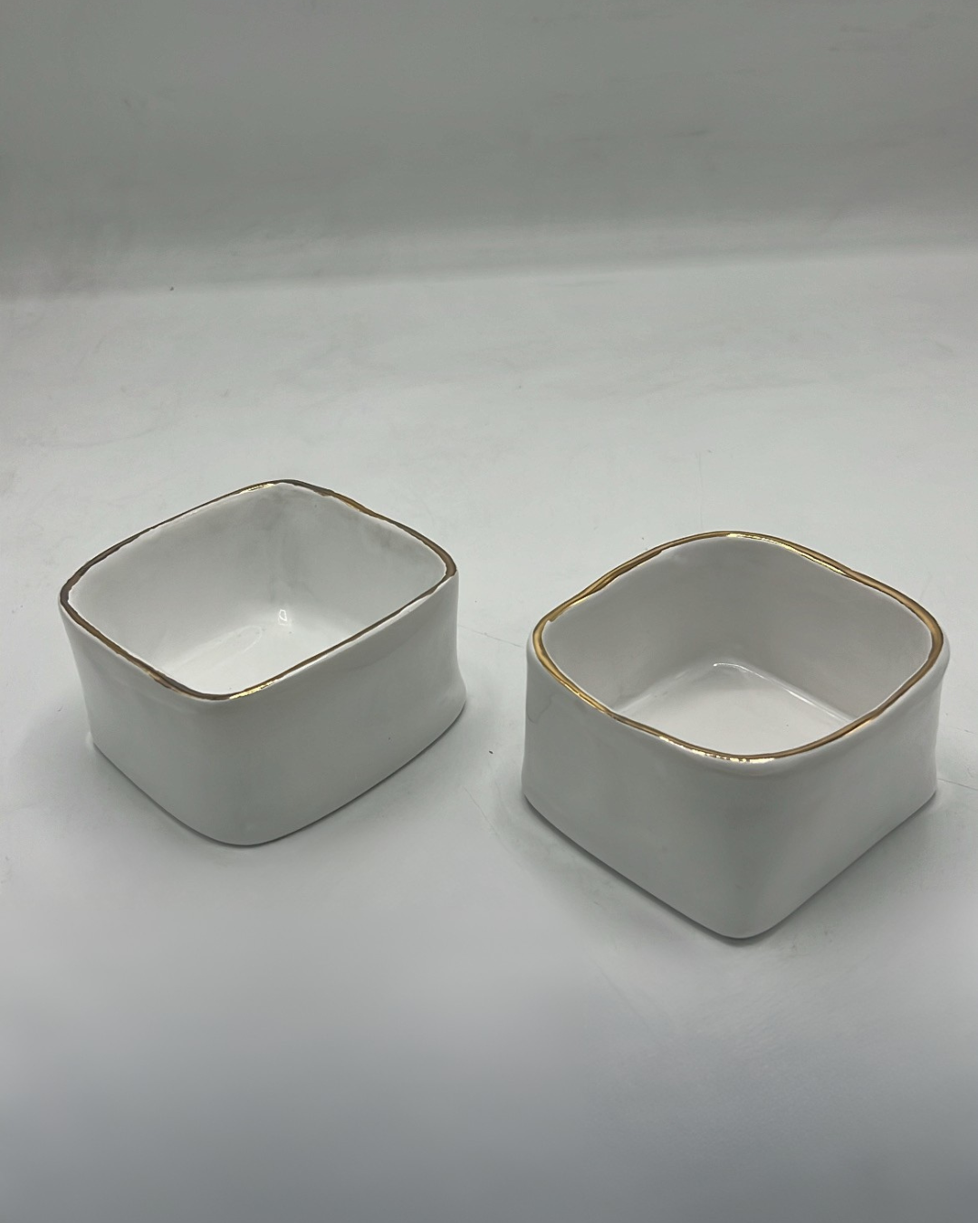 Ceramic Colored Squared Nut Bowls - set of 2