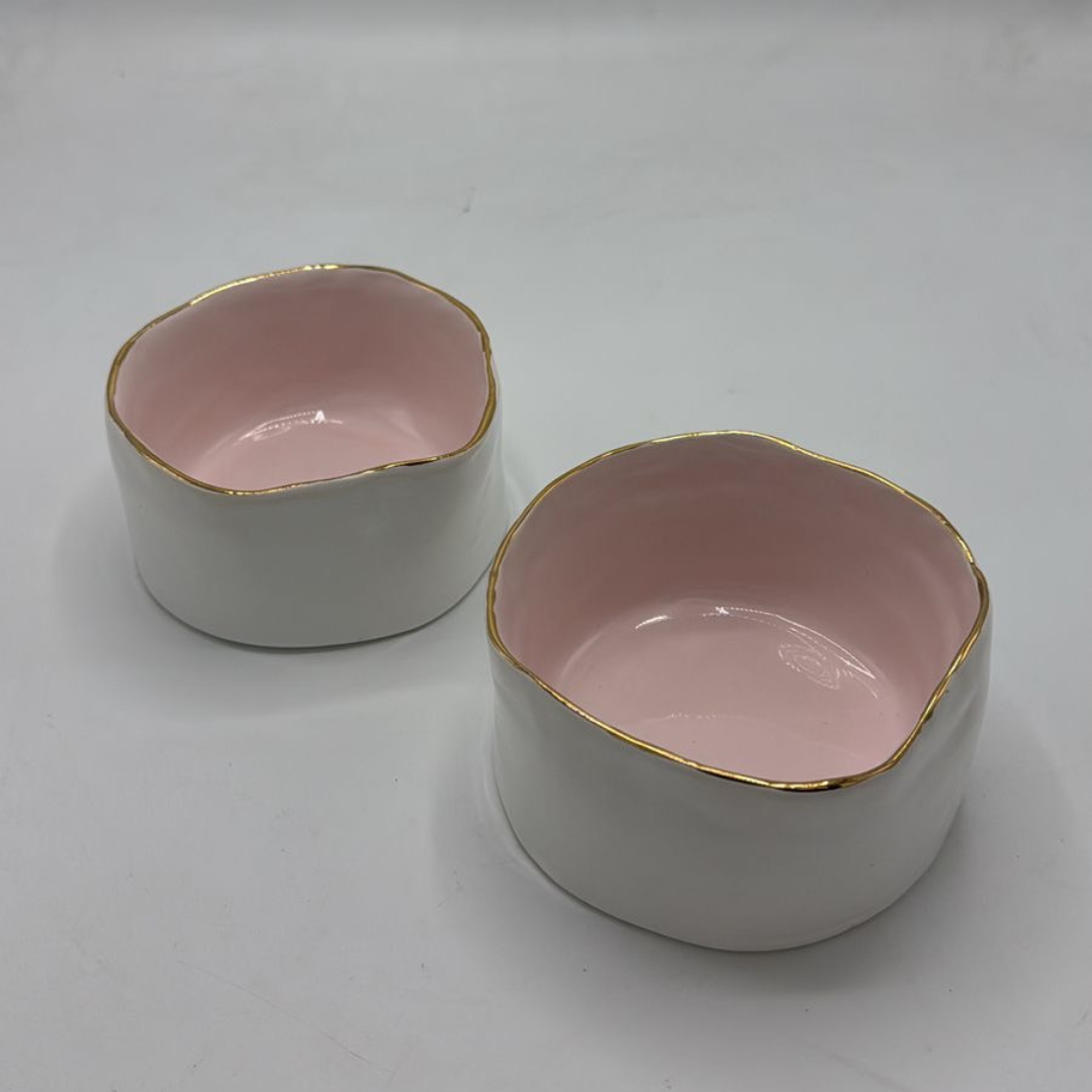 Ceramic Colored Round Nut Bowls - set of 2