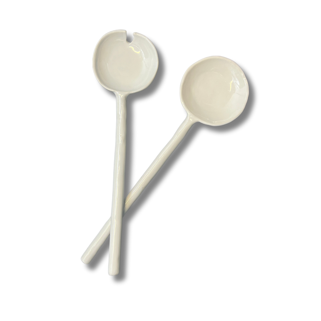 "Greens Grabber" Ceramic Salad Servers