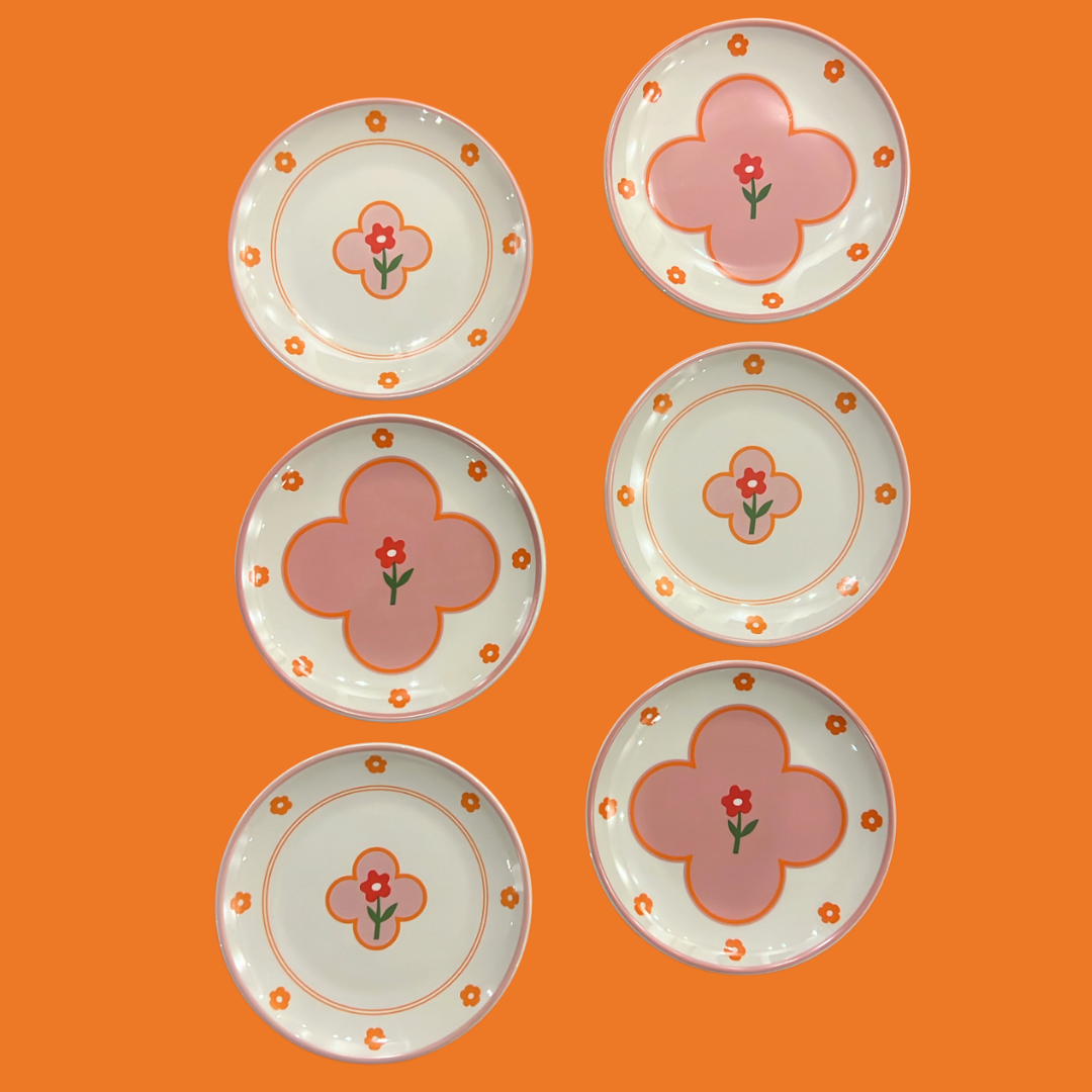 F**K x Edible Edges- Flower Dessert Plates - Set of 6
