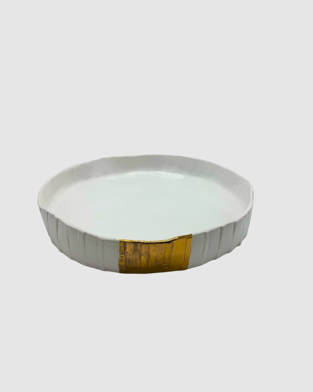 "Brushed" Round Serving Dish