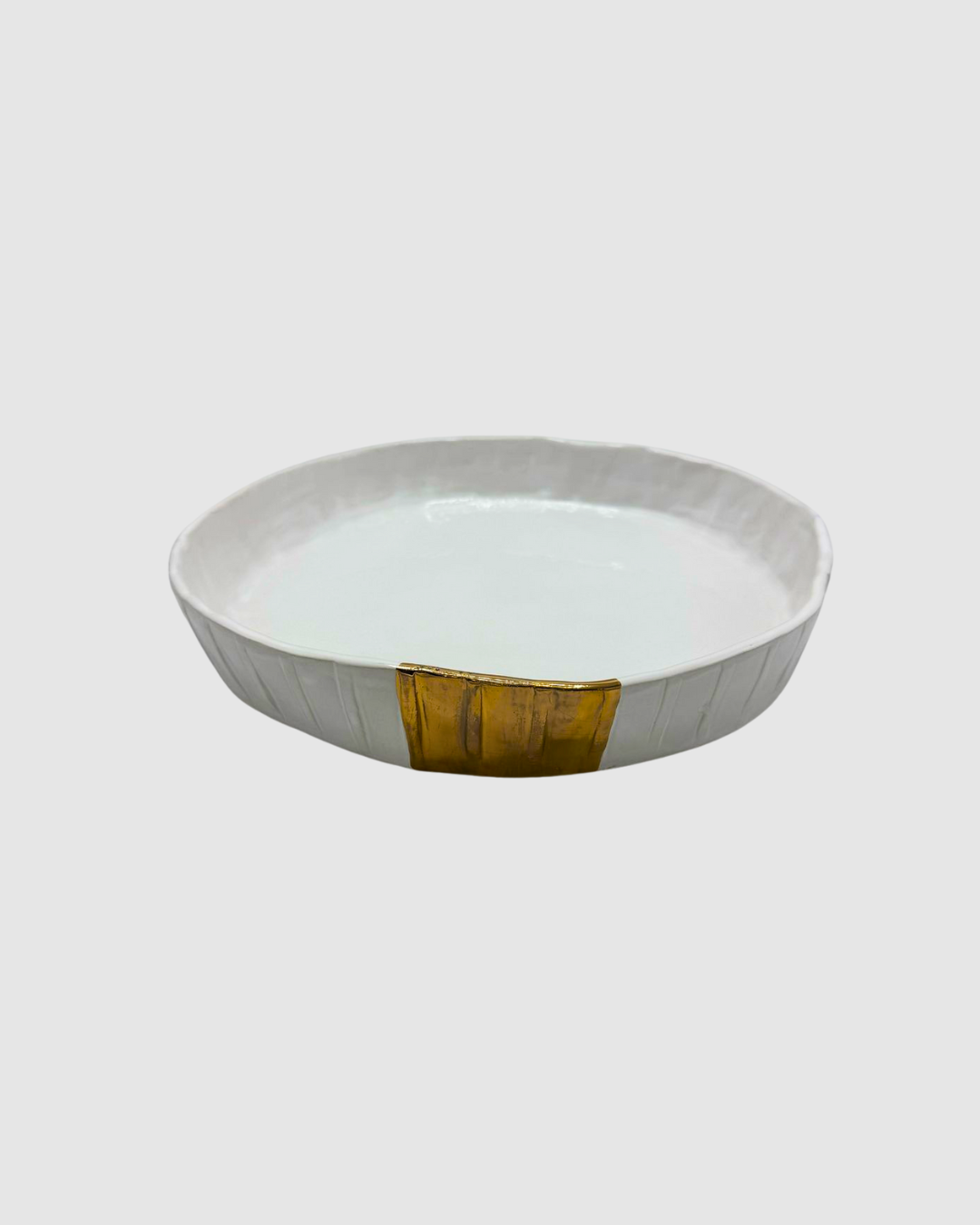 "Brushed" Round Serving Dish