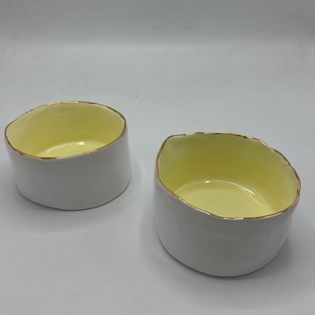 Ceramic Colored Round Nut Bowls - set of 2