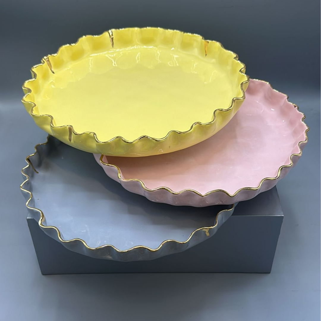 "Sea Waves" Shallow Serving Dish