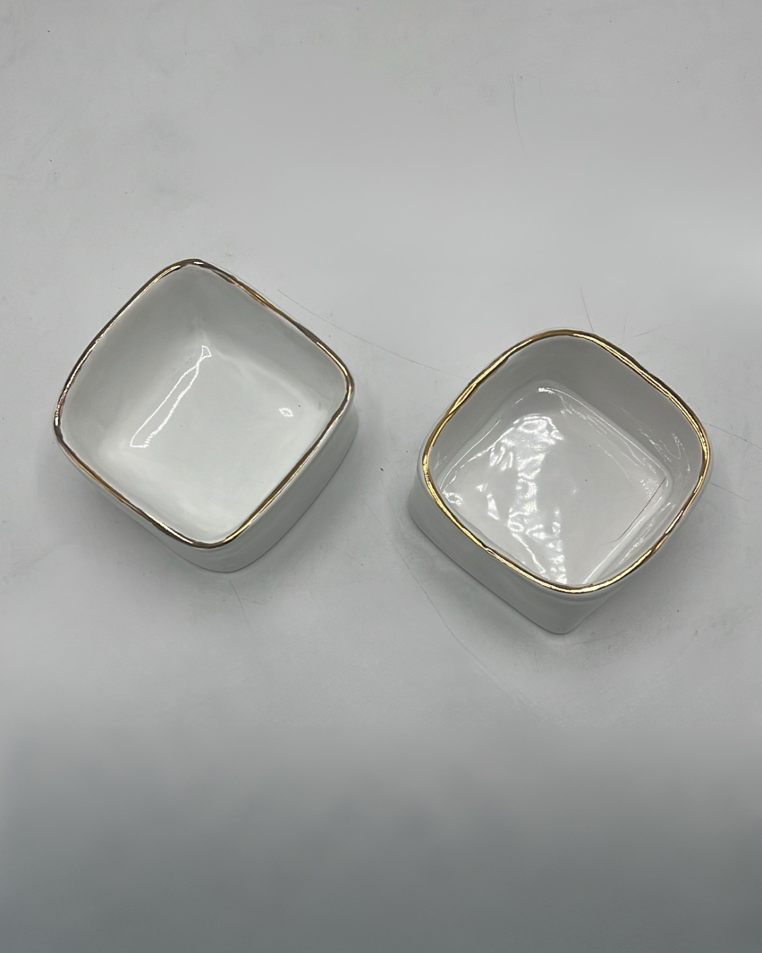 Ceramic Colored Squared Nut Bowls - set of 2