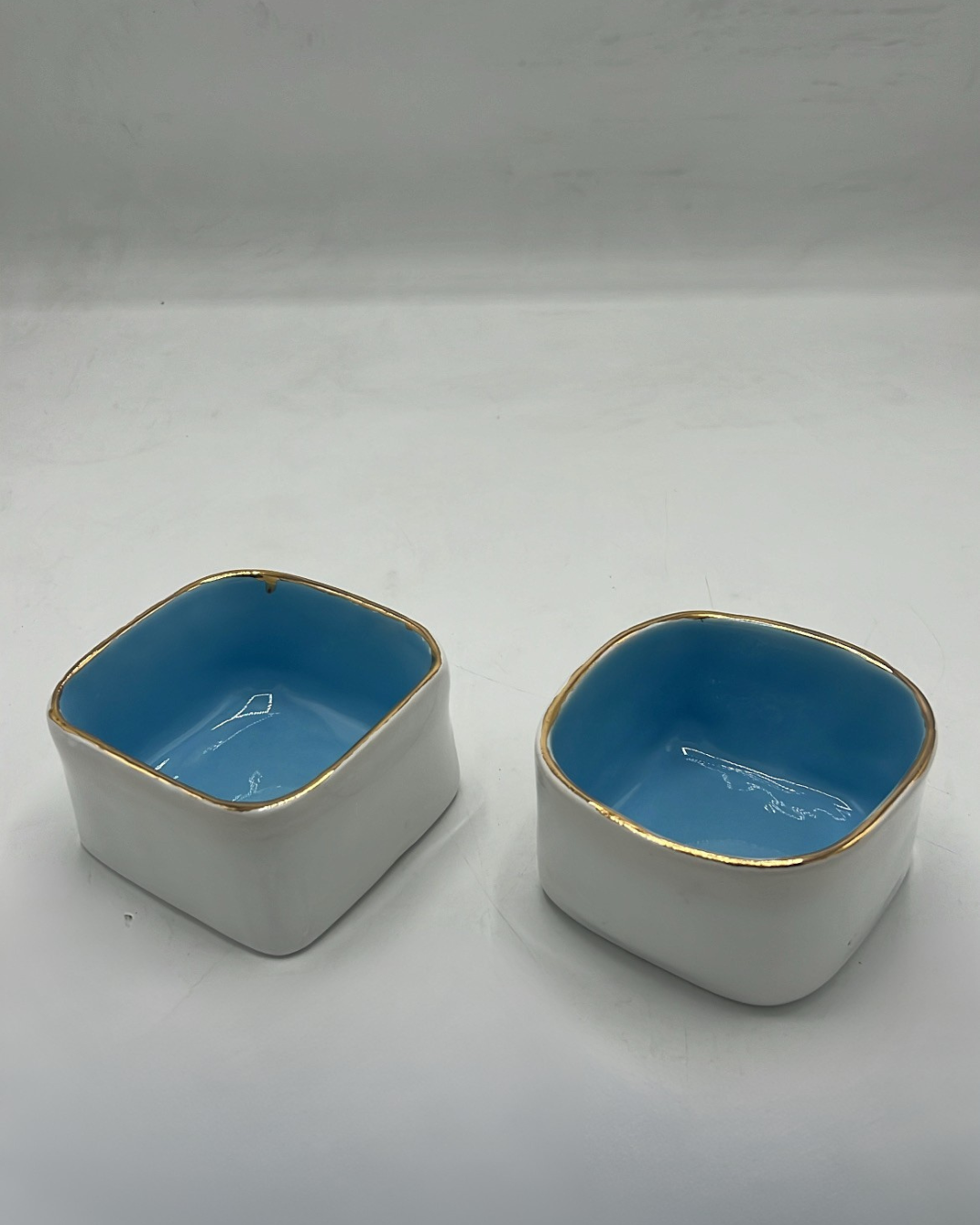 Ceramic Colored Squared Nut Bowls - set of 2