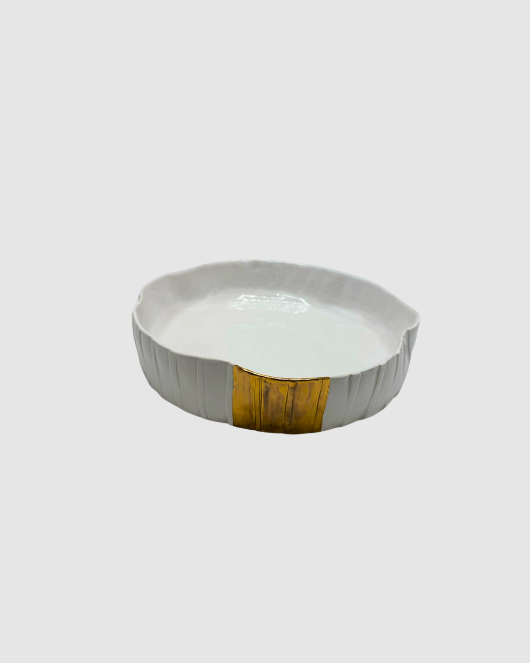 "Brushed" Round Serving Dish