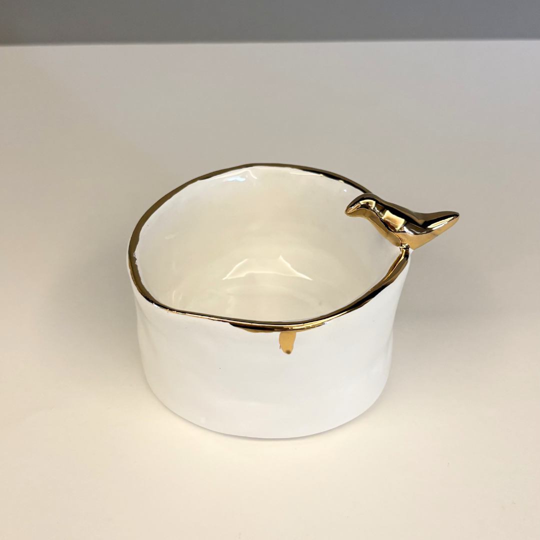 Ceramic Round Nut Bowls with Bird - per piece