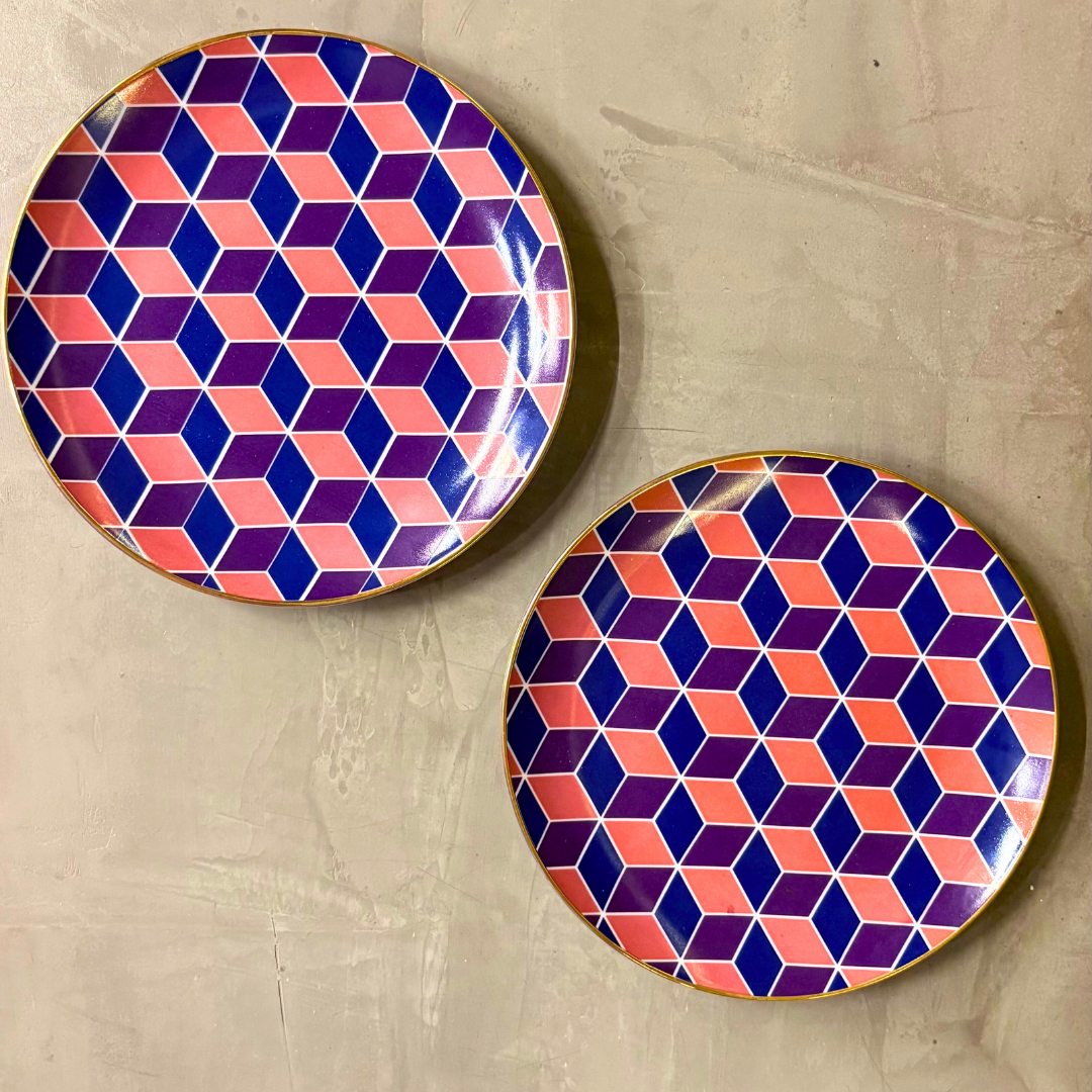 "Cubic" Dessert Plates - set of 6