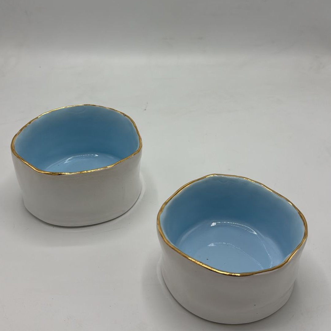 Ceramic Colored Round Nut Bowls - set of 2