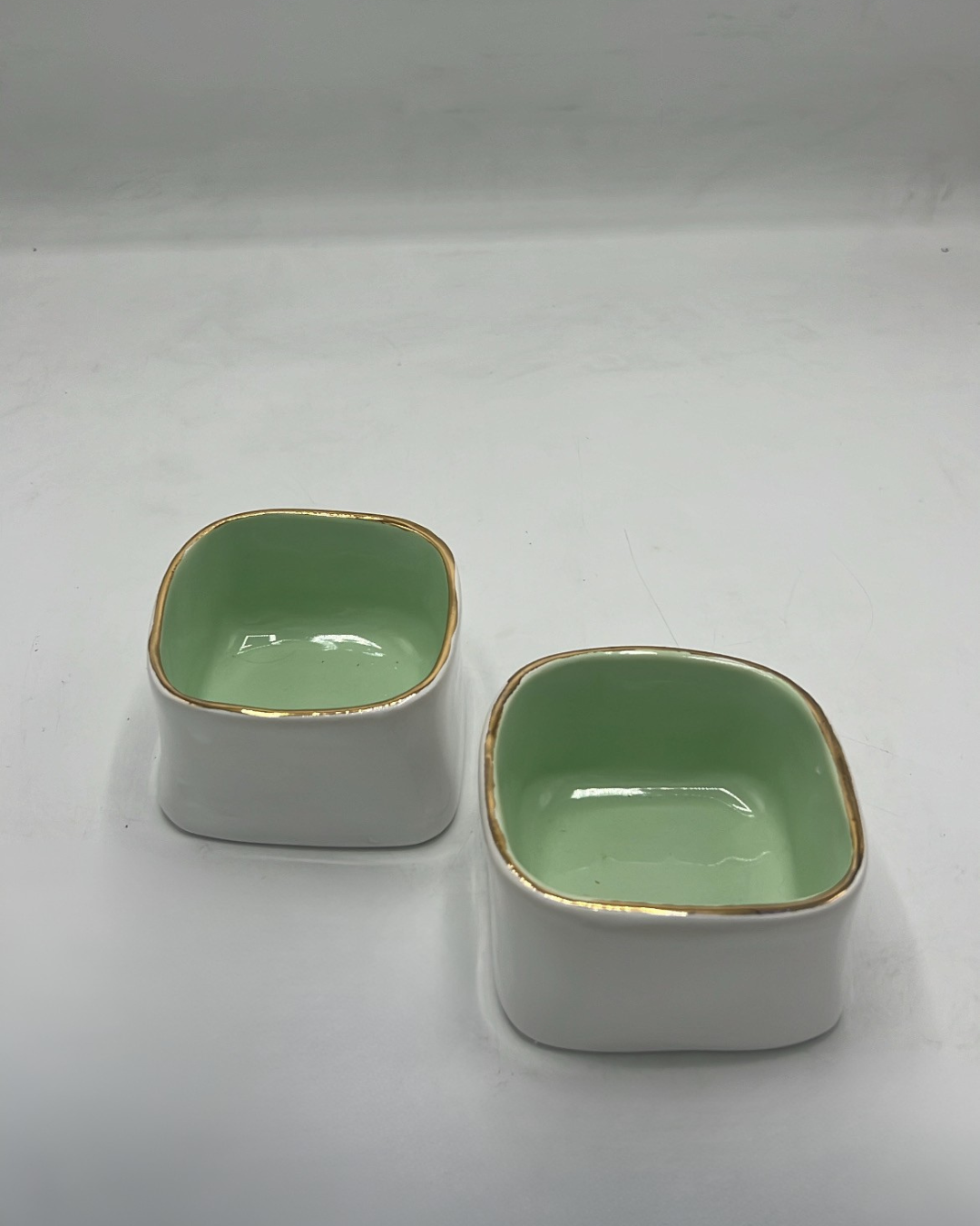 Ceramic Colored Squared Nut Bowls - set of 2