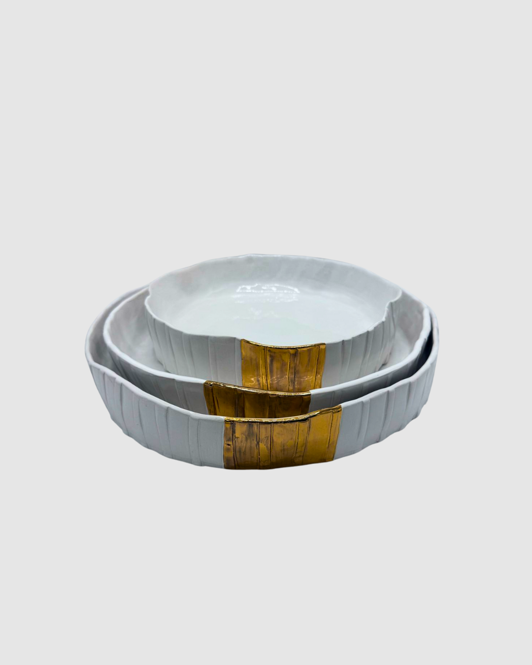 "Brushed" Round Serving Dish