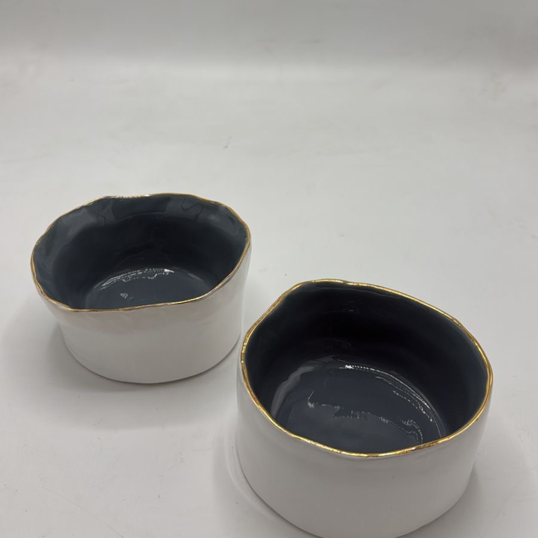 Ceramic Colored Round Nut Bowls - set of 2