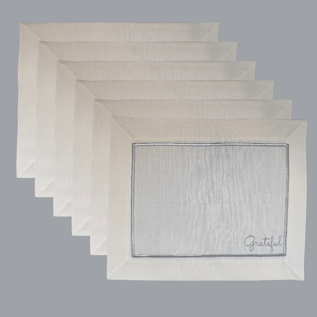 "Gratitude" Silver Placemats