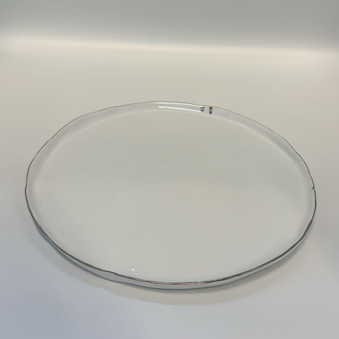 "Organic Waves" Silver Charger Plate