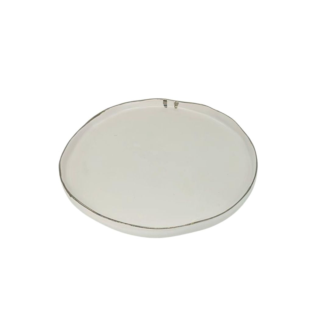 "Organic Waves" Silver Dessert Plates - set of 6