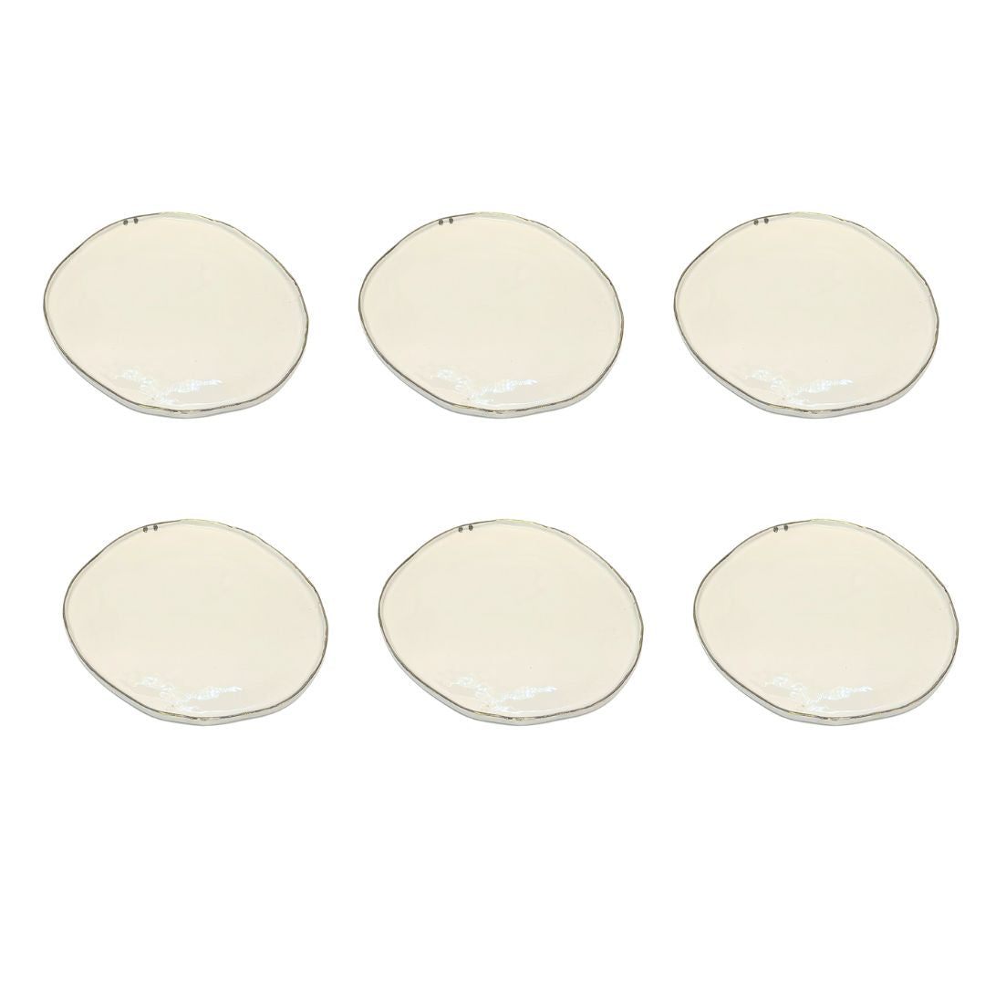 "Organic Waves" Silver Dinner Plates - set of 6
