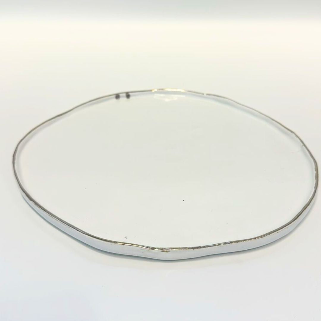 "Organic Waves" Silver Dinner Plates - set of 6