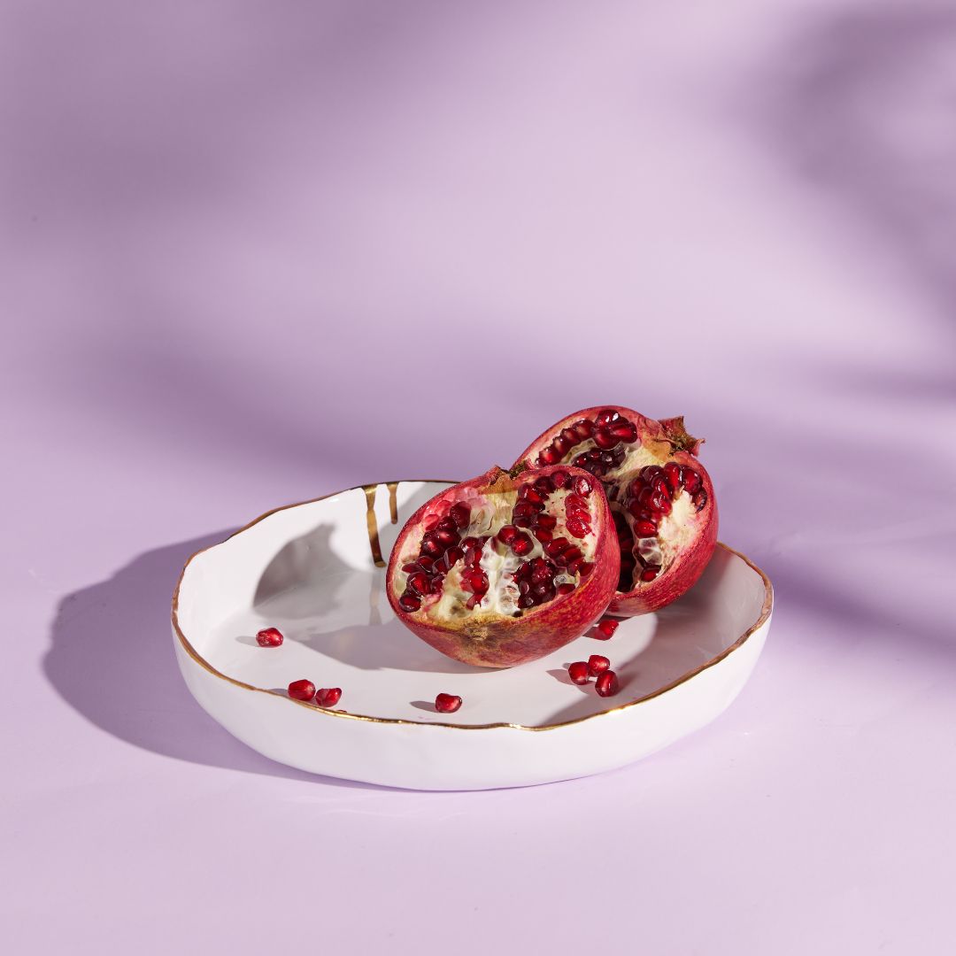 "Organic Waves" Gold Deep Plates - set of 6