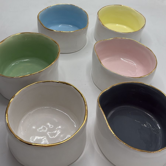 Ceramic Colored Round Nut Bowls - set of 2