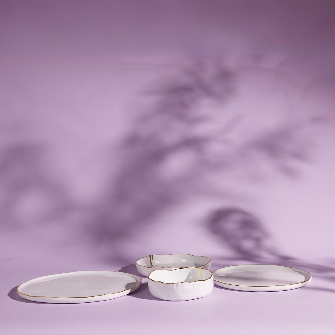 "Organic Waves" Gold Charger Plate