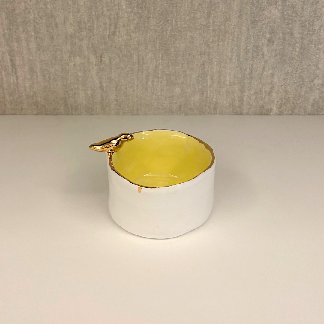 Ceramic Round Nut Bowls with Bird - per piece