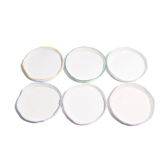 "Organic Waves" Colored Deep Plates - set of 6