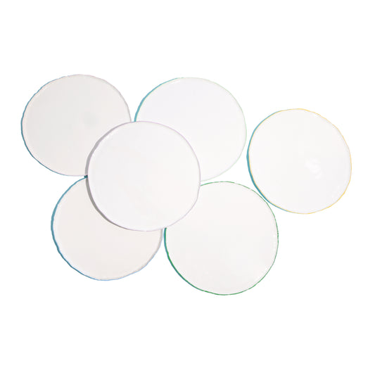 "Organic Waves" Colored Dessert Plates - set of 6