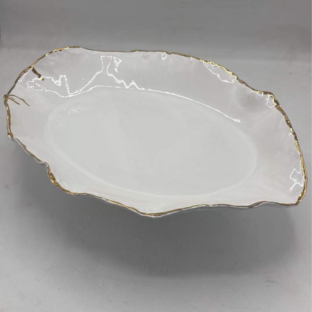 Elevated Shallow Oval Serving Dish