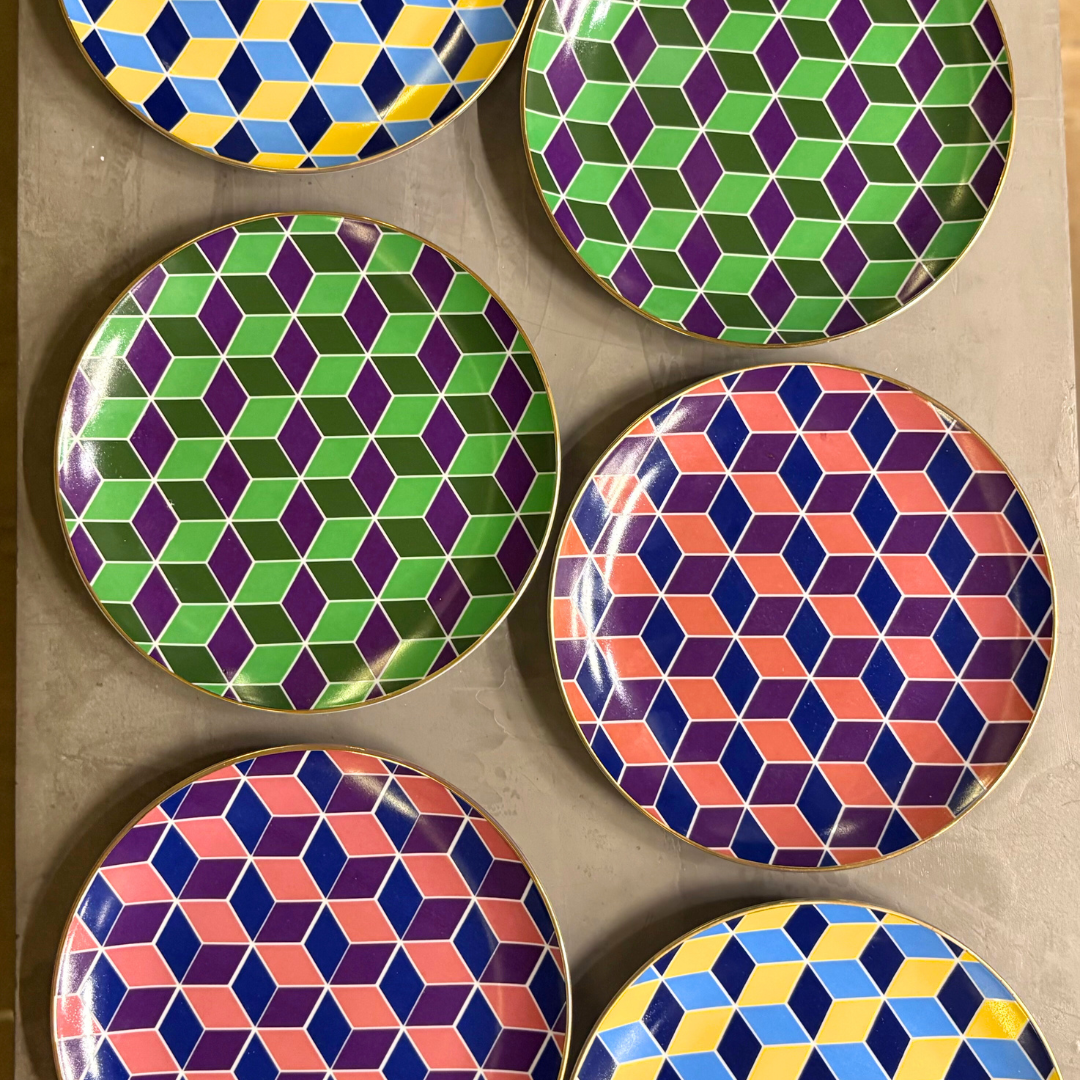 "Cubic" Dessert Plates - set of 6