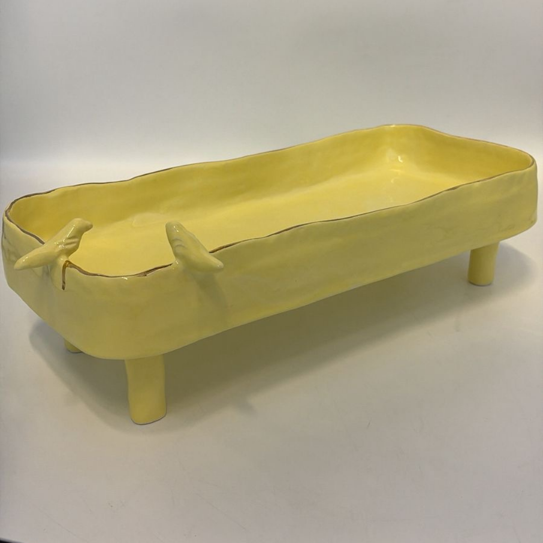 "Infinity" Elevated Serving Dish with Birds