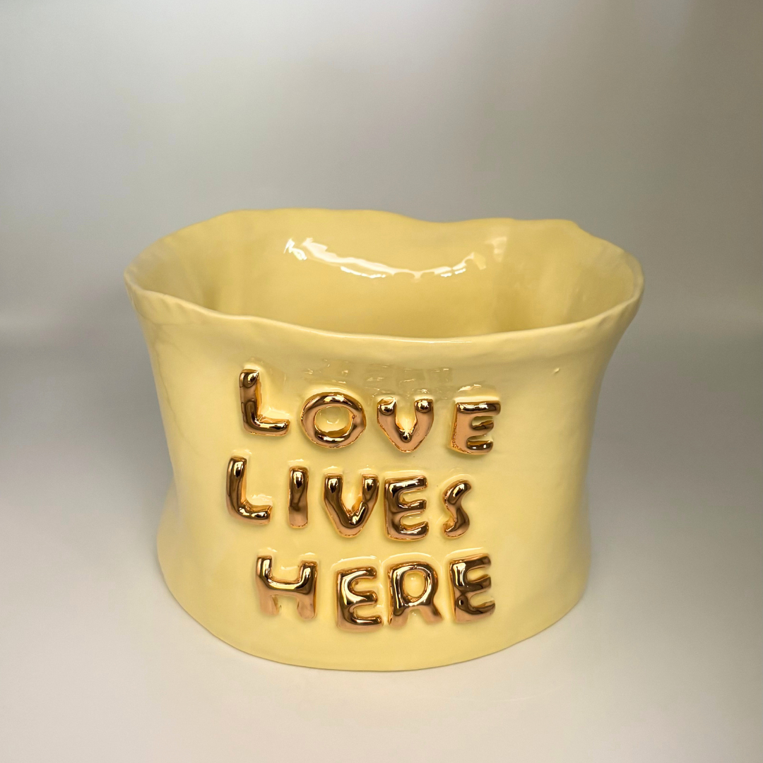 "Love Lives Here" Ceramic Vase