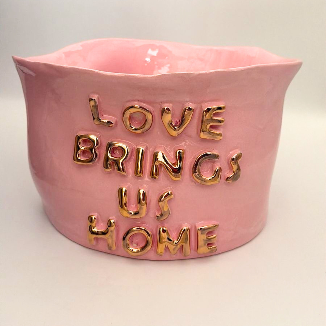 "Love Brings Us Home" Ceramic Vase