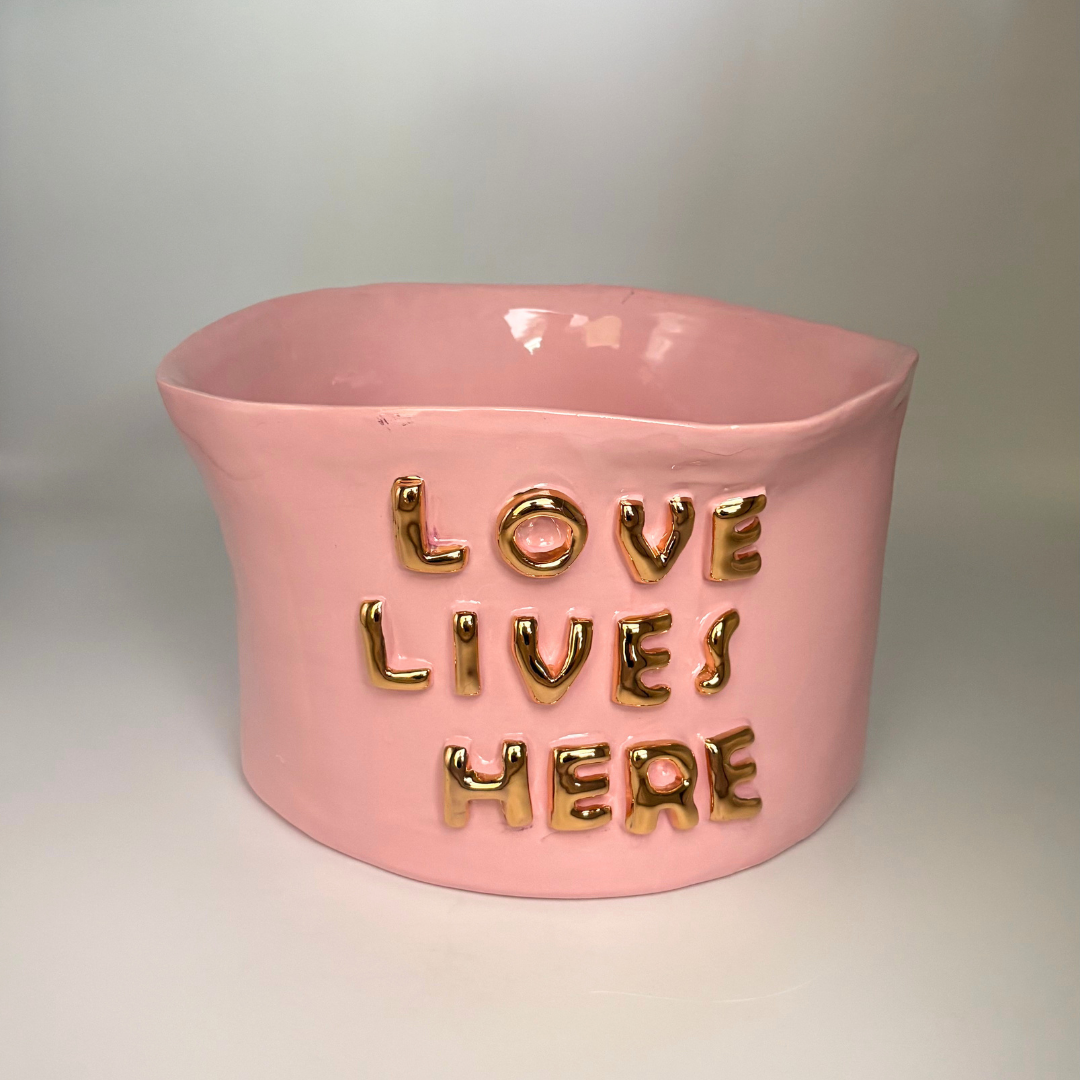 "Love Lives Here" Ceramic Vase