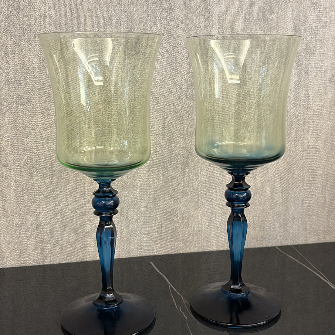 Long Colorful Glass Goblets