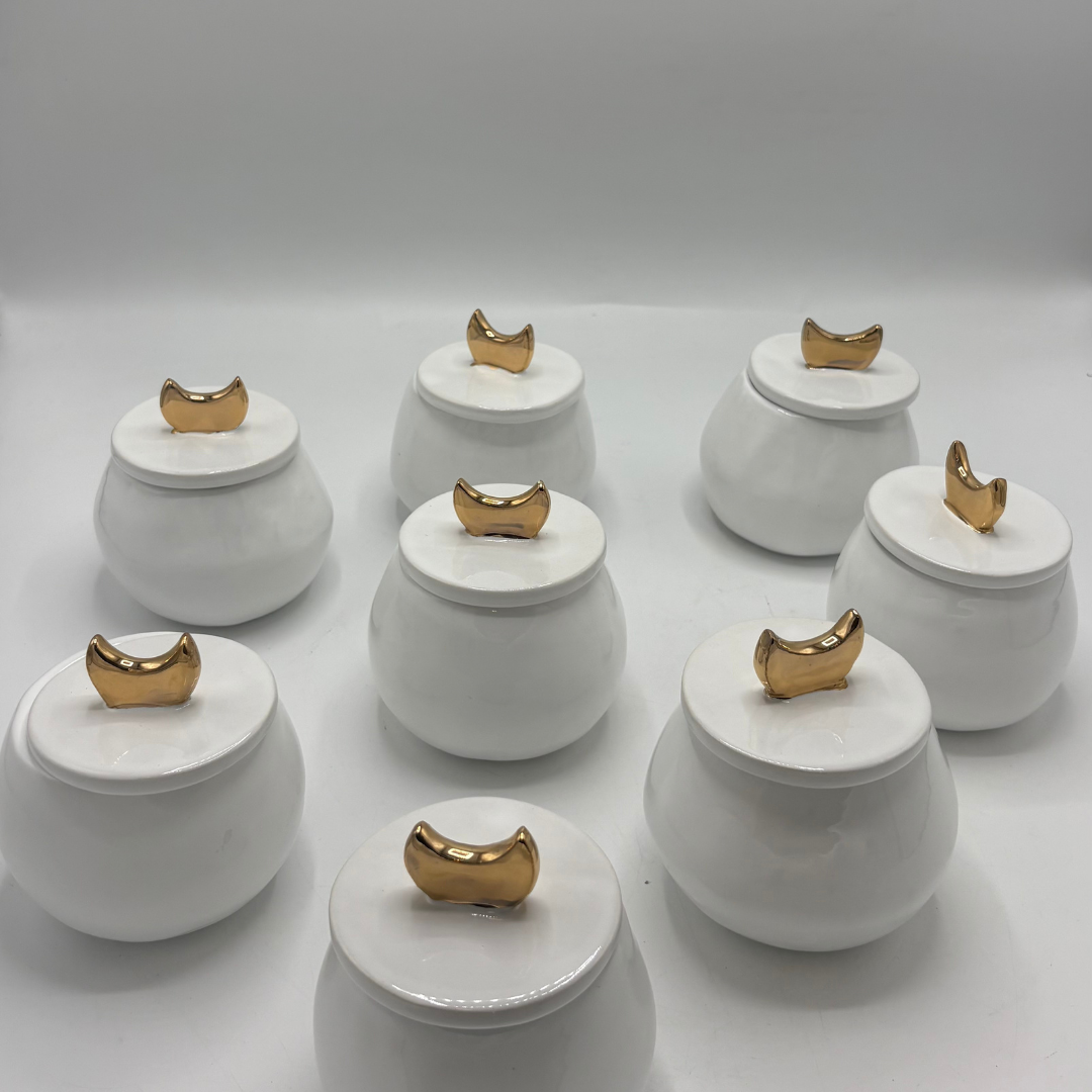 Ceramic Jar with Moon Lid