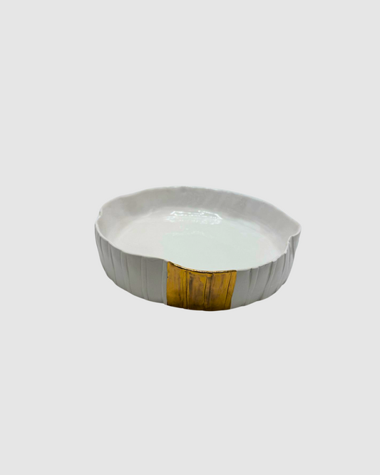 "Brushed" Round Serving Dish