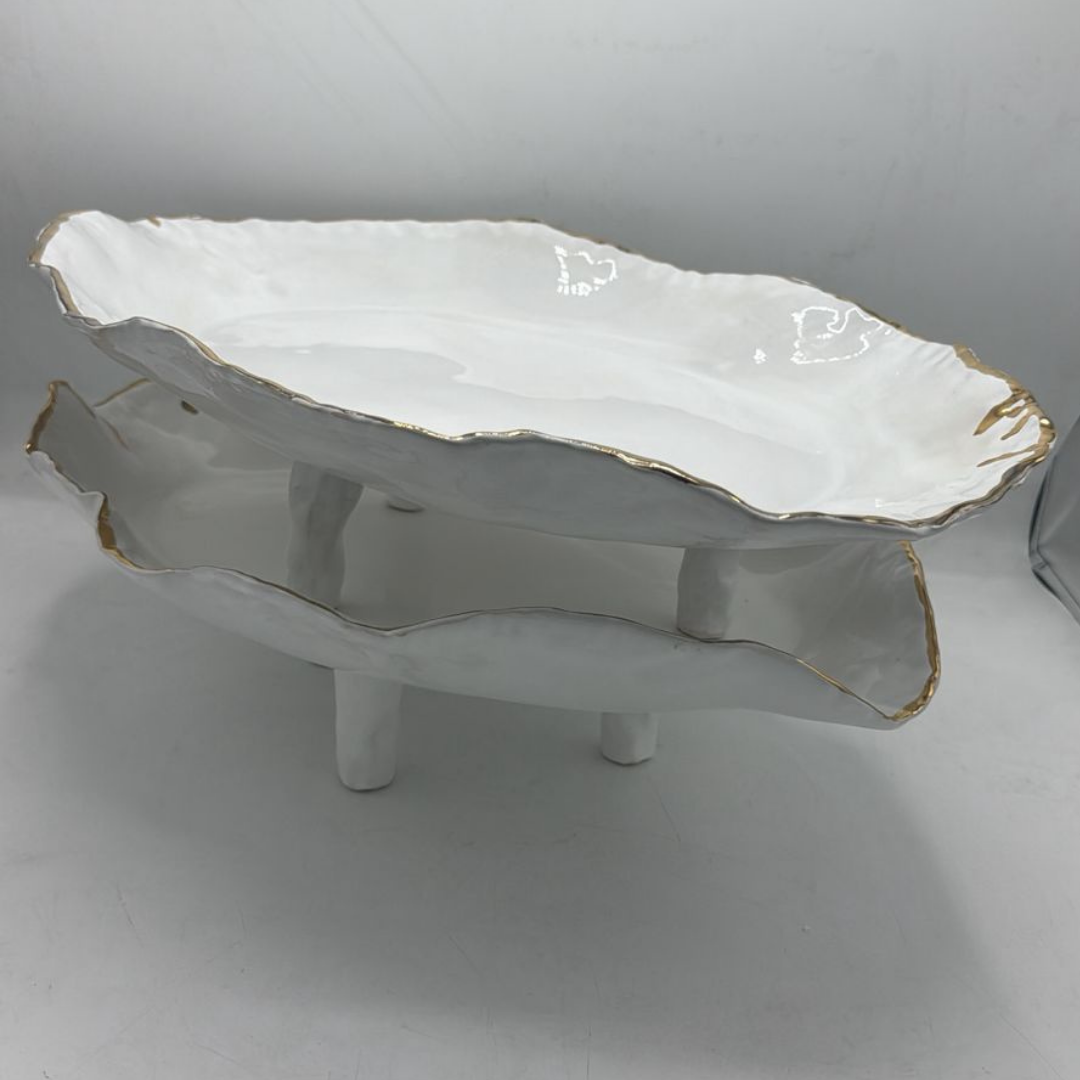 Elevated Shallow Oval Serving Dish