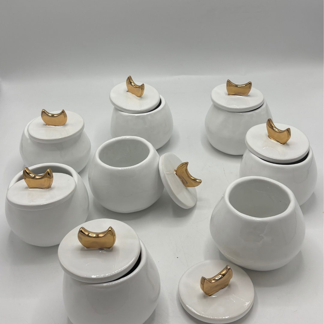 Ceramic Jar with Moon Lid