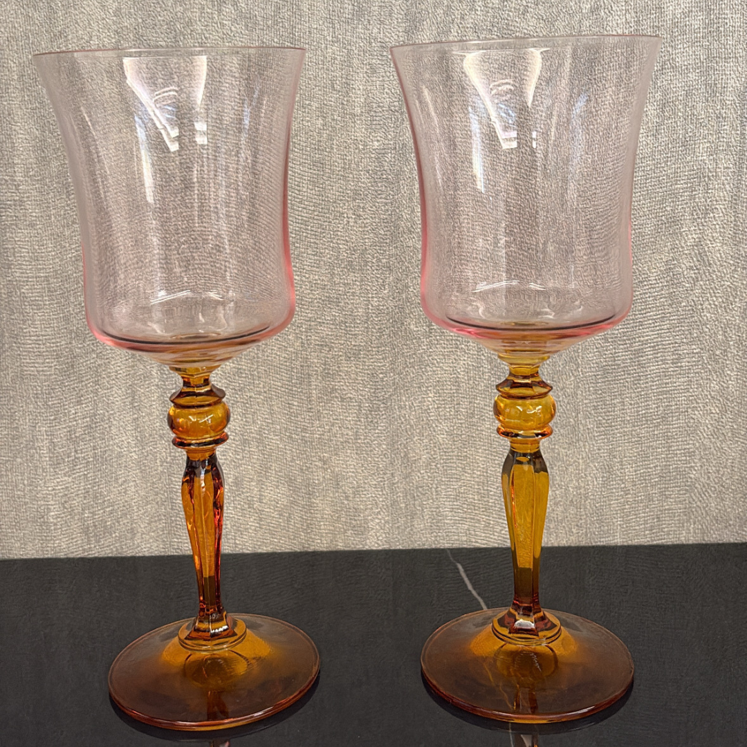 Long Colorful Glass Goblets