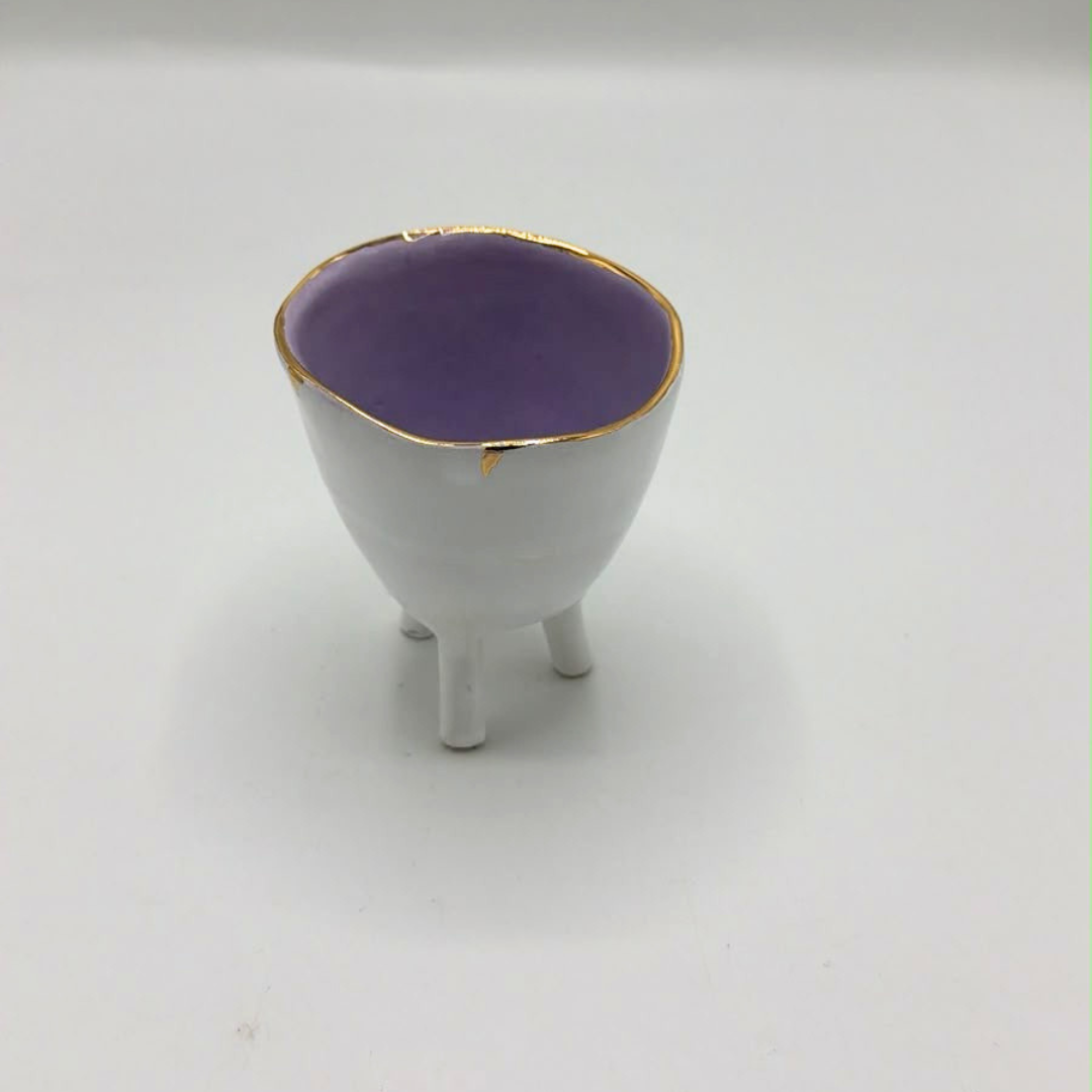 Ceramic Cylinder Nut Bowls with Legs - per piece