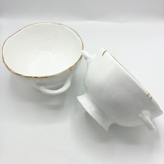 Organic Ceramic Bowl with Side Handles