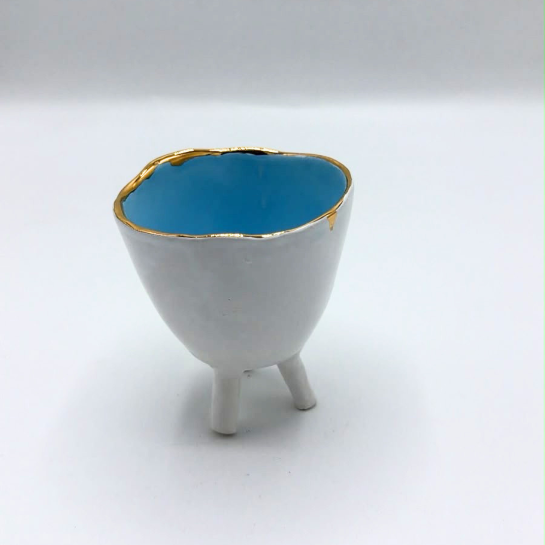 Ceramic Cylinder Nut Bowls with Legs - per piece