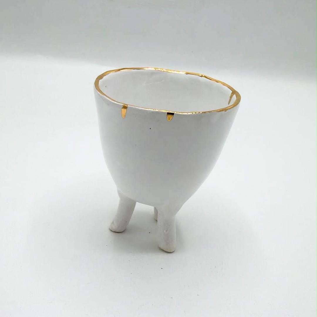 Ceramic Cylinder Nut Bowls with Legs - per piece