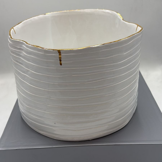 "Ribbed" Ceramic Serving Bowl