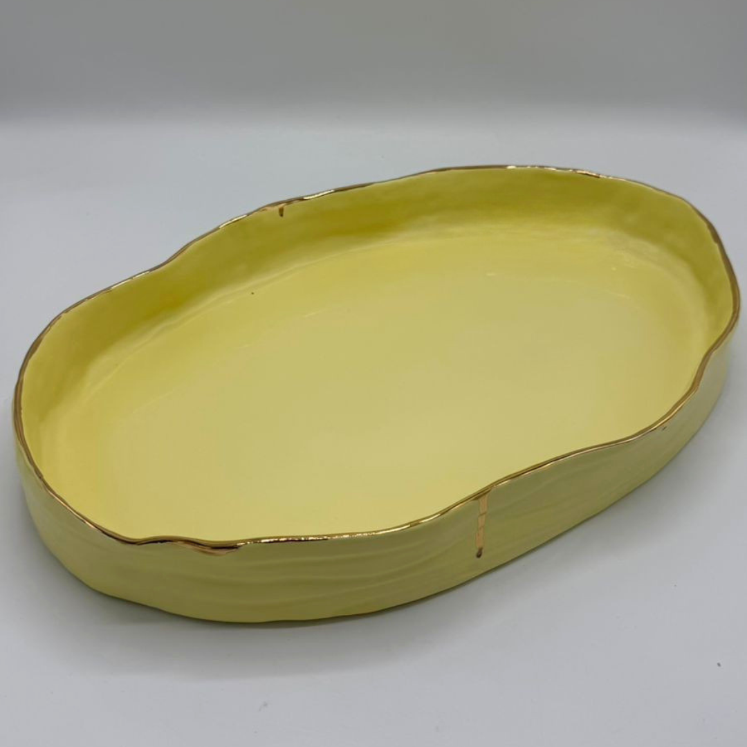 "Ribbed" Oval Serving Dish
