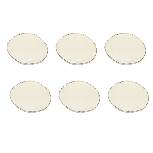 "Organic Waves" Silver Dinner Plates - set of 6